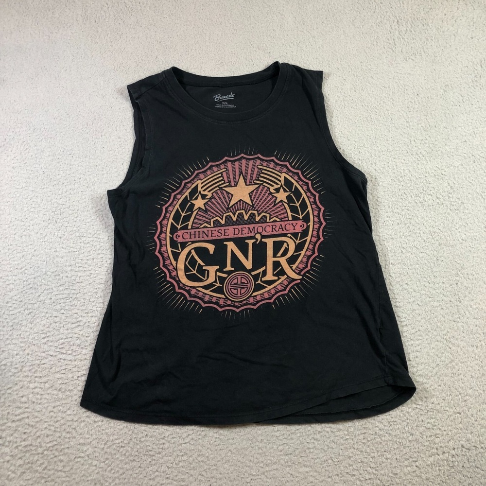 guns and roses tank top womens M black chinese democracy